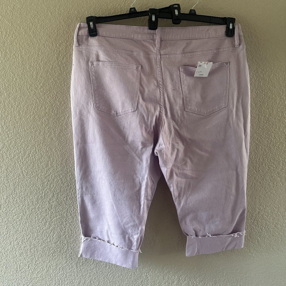 Vigoss Marley Distressed Cuffed Capri in Lavender 24W NWT - Picture 2 of 6